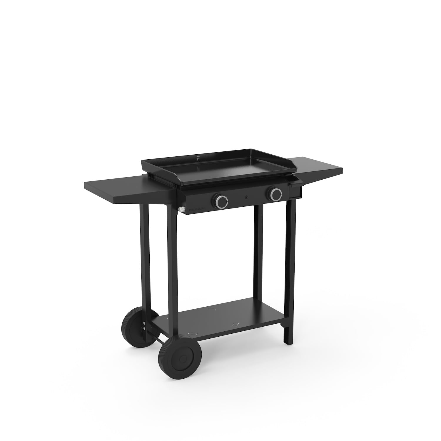 Forge Adour – Plancha Gaz Extérieure 60 cm Acier Noir, Plaque cuisson Fonte Émaillée Anti-adhésive, 2 Brûleurs 5000W, Plancha Gaz Extérieur 8 à 10 Convives, Châssis Acier Noir, Garantie 5 Ans