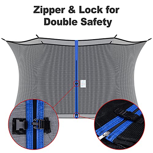 Toroton 14Ft Trampoline Replacement Safety Enclosure Net Fits For 6 Poles Round Trampolines, Breathable, Tear And Weather-Resistant Trampoline Safety Net With Adjustable Straps (Net Only) #TOP1