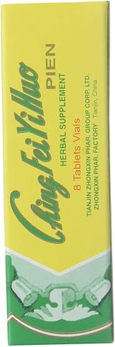 Ching Fei Yi Huo Pien (Baikal Skullcap para pulmones, garganta, salud respiratoria) (96 tabletas) (1 caja)