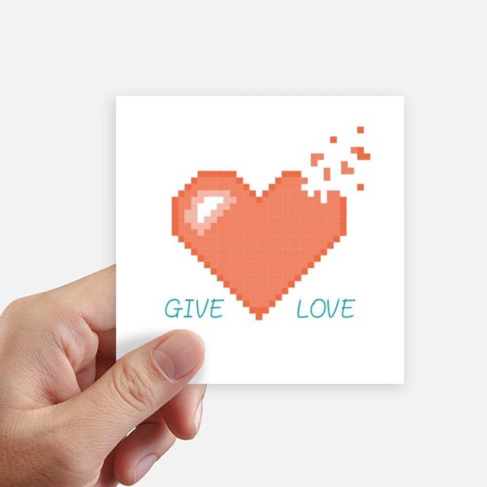 Sticker carré pixel coeur pour personnaliser un ordinateur portable ou une moto nomade