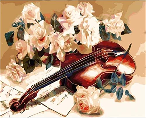 Loisir créatif anti-stress : peinture au diamant 5D violon rose mosaïque 30x40cm