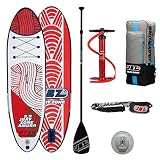 JBAY.ZONE Amura H3, Tavola Stand Up Paddle Gonfiabile per Principianti, con Pompa a Doppia Azione, Pagaia Regolabile e Borsa Incluse, Strato Antiscivolo, Design Maori, Fino a 99kg, 297x81x10 cm