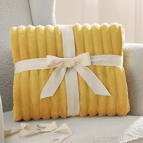 Bedsure GentleSoft Yellow Full Blanket for Couch - Cozy Soft Blankets for Women, Cute Small Fleece Throws for Girls, Birthday Gifts for Women Decor Gifts for Mom, 84x90 Inches by Bedsure - Image 7