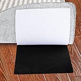 Sillaff Large Size Grippers for Rug, 10 Pairs Hook and Loop Non-Slip Rug Tape for Hardwood Floors an