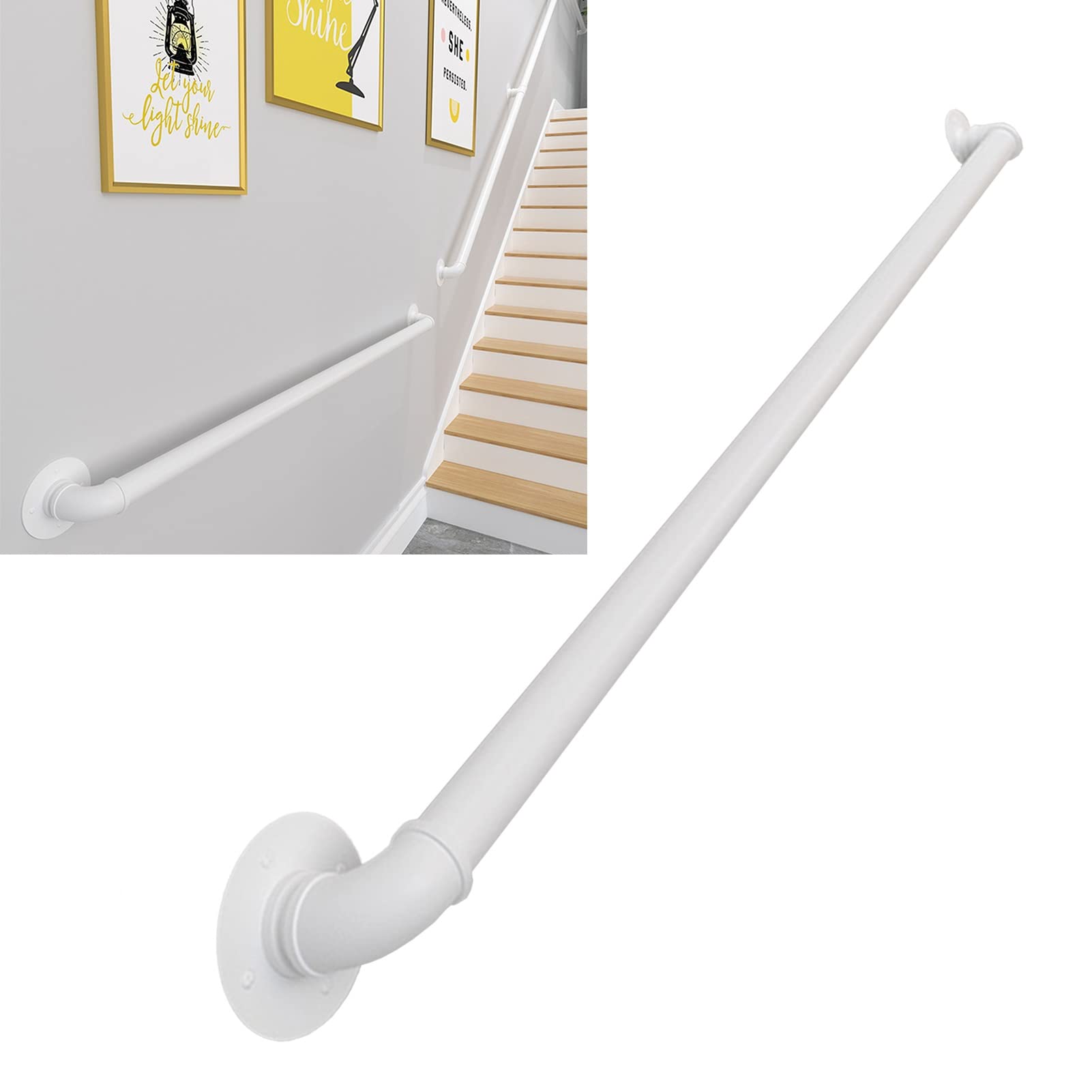 Rampe en fer forgé blanc 4 m, l'élégance durable pour marche