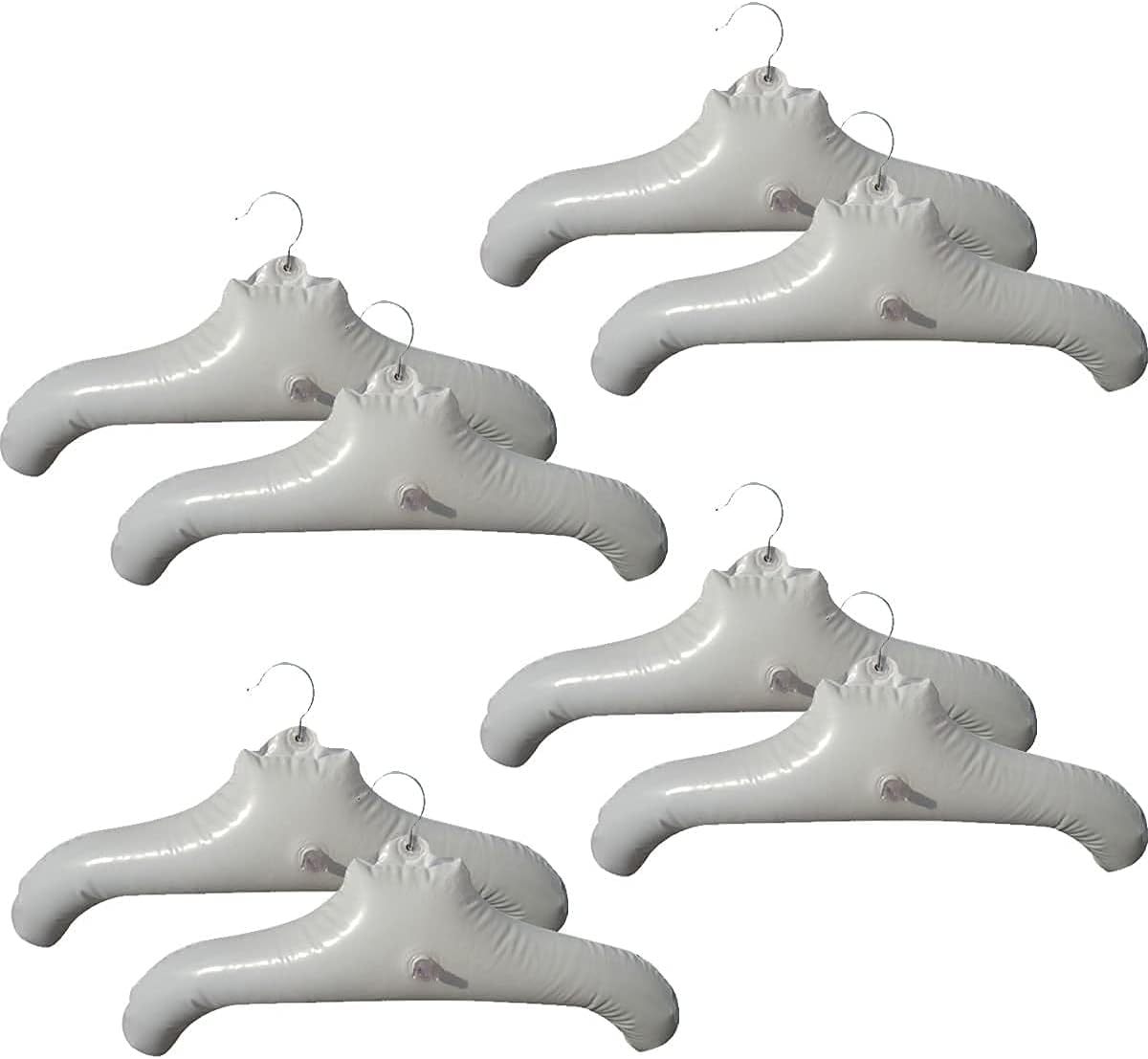8 PCS Clothes Hangers Inflatable Coat Hanger Round Shoulder Hanger Portable Folding Hanger with Metal Hook for Home Car Camping Indoor Outdoor Hanger
