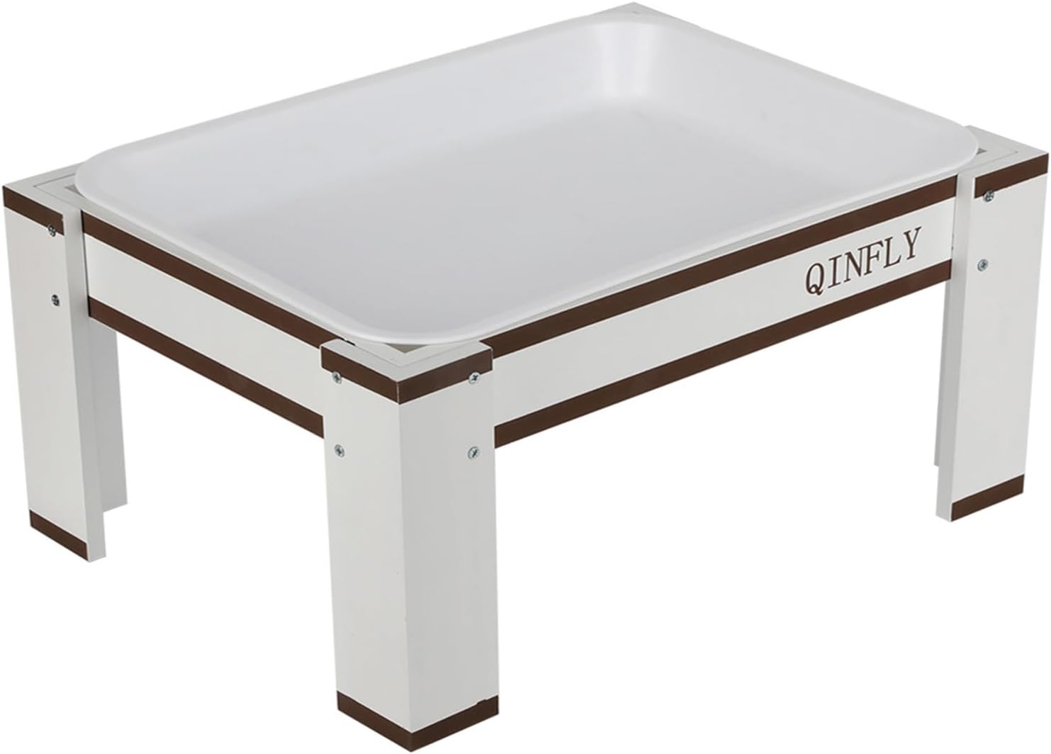 Chicken Feeder or Waterer Kit,Ground Wooden Platform Feeders with Removable Plastic Tray for Wild Bird,Bluebird,Chicken