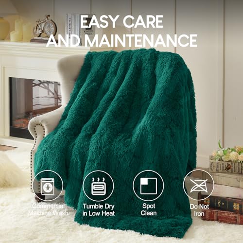 Image of Cottonblue Weighted Blanket 15lbs for Twin Bed, Faux Fur Sherpa Weighted Blanket for Adults, Plush Cozy Bed Heavy Blanket for Calm and Relax,Forest Green, 48x72 inches