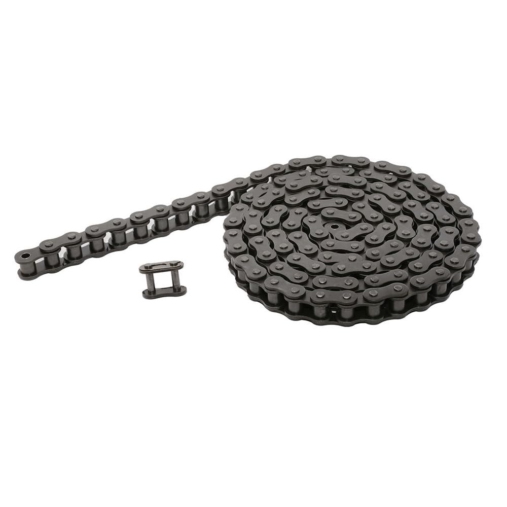 MAPLE ACE 100H Heavy Duty Roller Chain Single Strand 1-1/4 Pitch 10 Feet Plus Connecting Master Link