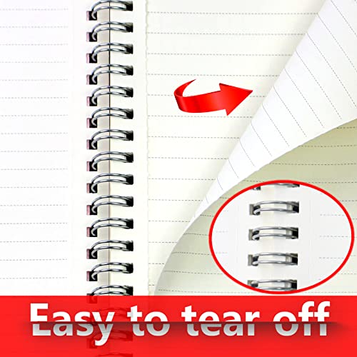 Yiozojio Spiral Notebooks 8.5 X 11 Inches - Large Lined Journal Notebook With 100Gsm Thick Paper 4 Pack 80 Sheets,8Mm Wide Ruled Journals For School,Office And Drawing(Blue,Pink,Black,Transparent) #TOP4