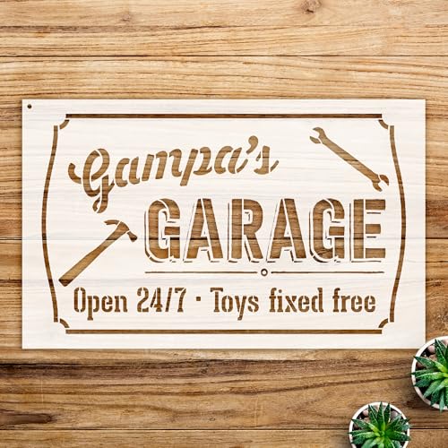 Open Stencil for Wood Signs – Reusable Mylar Template for DIY Garage Décor, Business Signs & Creative Painting Projects - Size A1 (33.1