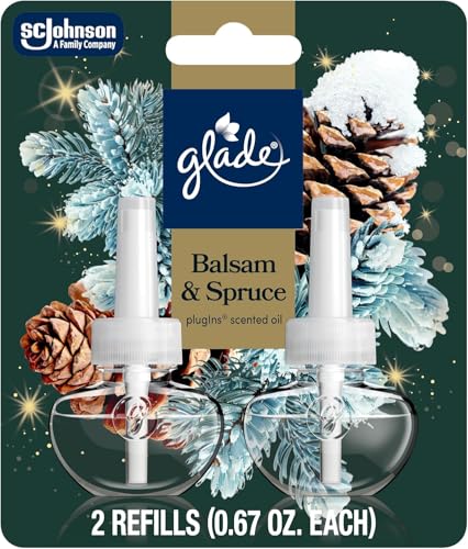 Glade PlugIns Scented Oil Refill, 6-Pack, Balsam & Spruce Holiday Fragrance, 0.67 fl oz (12 Total Refills), Air Freshener Oil Refills for Plug-In Warmer - image 2
