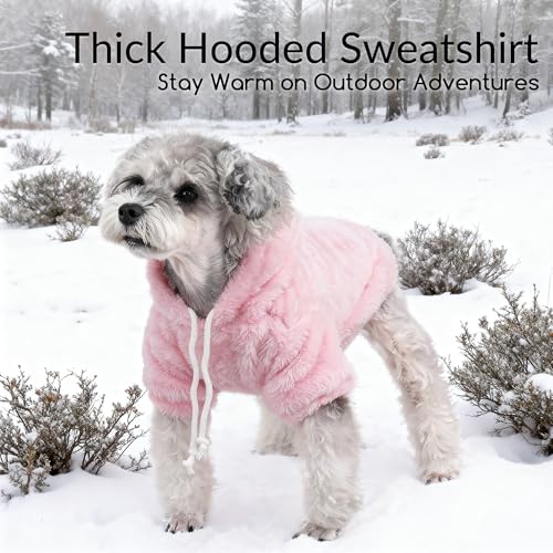 Fuzzy Dog Hoodie Sweater for Large Dogs Warm Winter Dog Clothes with Double-Sided Plush Fleece Soft Stretchy Pet Coats Hooded Sweatshirt for Medium Large Dogs - Image 4