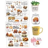 Rub On Sticker Herbst - DIY Transferfolie für Gläser Windlicht Deko