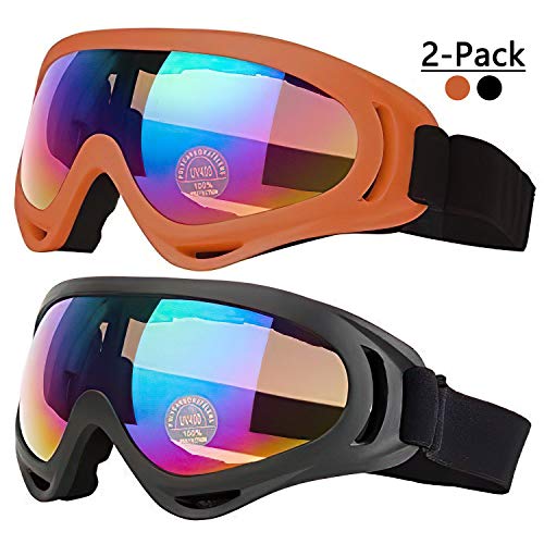 COOLOO Ski Goggles, Pack of 2, Skate Glasses for Kids, Boys & Girls