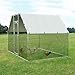 LEMBERI Metal Chicken Runs for Yard,Flat-roof Large Walk in Chicken coop cage for Outside,Galvanized Rabbits Duck Run and coops,Chicken Pen with Waterproof Cover for Outdoor,Backyard and Farm