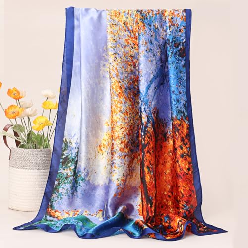 Printed Long Shawl for Women Chiffon Sheer Scarves and Wraps for Evening Dresses