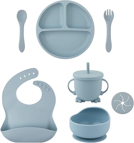 KINBOM Silicone Baby Feeding Set, Baby Led Weaning Supplies Set