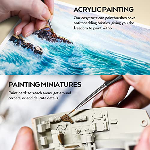 Miniatura 8 de Nicpro 15 Pinceles Pintura En Miniatura, Pinceles Pintura Acrilica Profesionales En Miniatura Para Acuarela, Óleo, Acrílico, Modelos De Manualidades, Pintura De Roca Y Pintura Por Números
