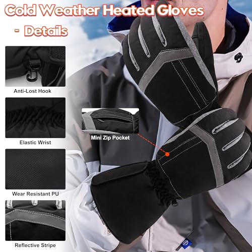 Gants chauffants ski de qualité supérieure et tactiles - 5