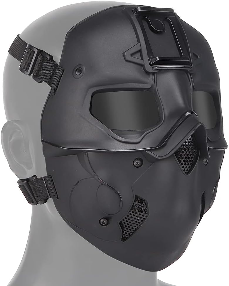 Tactical Airsoft Mask Full Face Protection Wild Mask with NVG Mount for Halloween Cosplay Costume Movie
