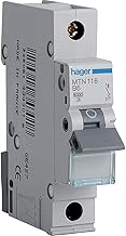 Hager MTN116 Miniature Circuit Breaker, 1 Pole, 1 Module, Type B, 6 kA Breaking Capacity, 16 A Current