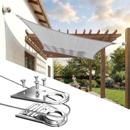 ColourTree Super Ring 10' x 12' Grey Customized Size Sun Shade Sail,Commercial Grade UPF50 Canopy Structure, Reinforced Corners & Edges, 260 GSM Fabric Heavy Duty -5 Years Warranty