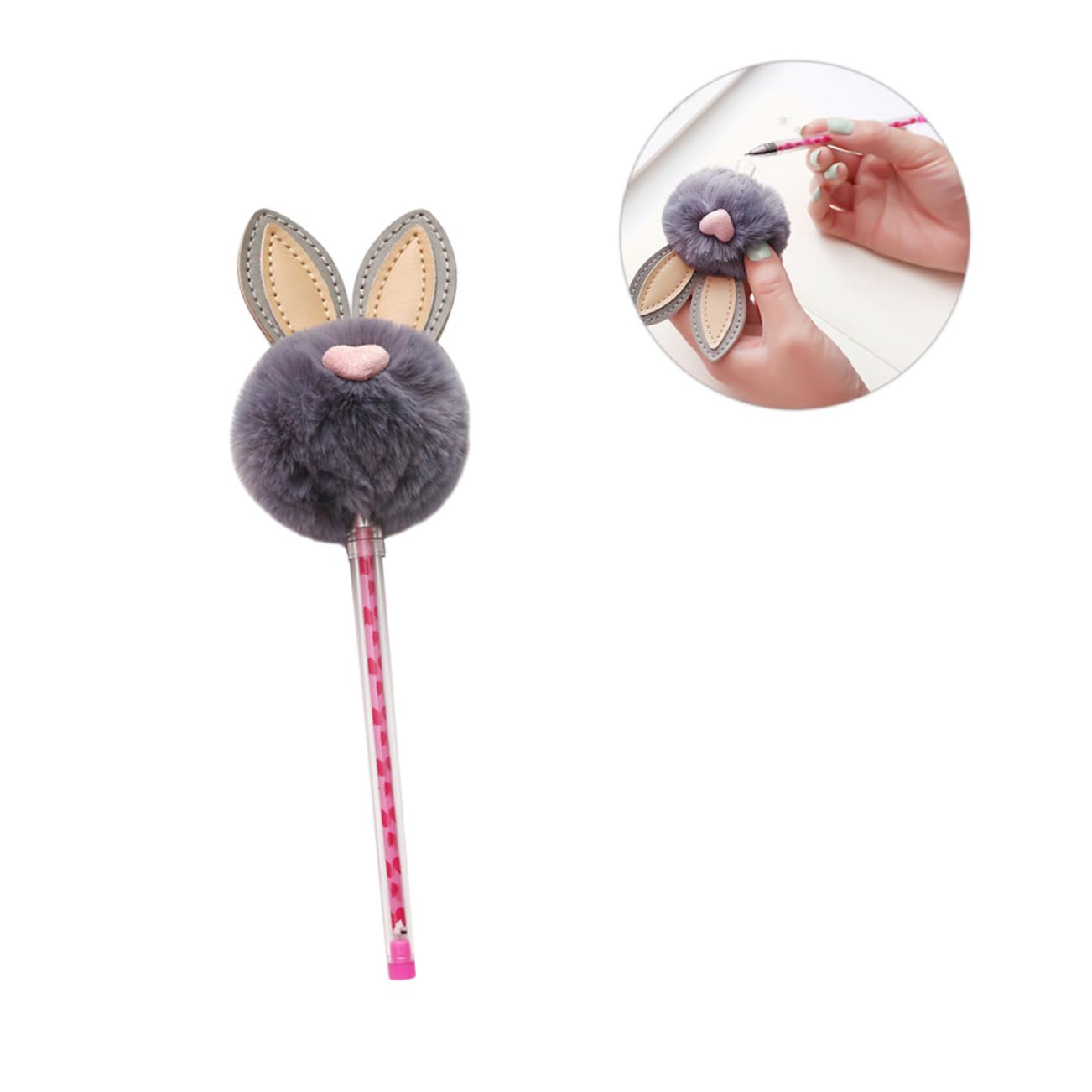 NUOBESTY 9 Pz Penne a Inchiostro Da 0,5 Mm Penna Firma Nera Penne a Inchiostro Di Cartone Animato Penna Ad Inchiostro Soffice Di Peluche Peluche Coniglio Gel Carino Alunno