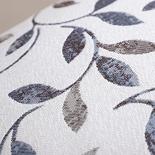 Btyrle Leaf Jacquard Throw Pillow Covers 18X18 Inch Set Of 2 Decorative Blue Grey Leaf Pillowcases Square Cushion Covers For Couch Sofa #TOP3