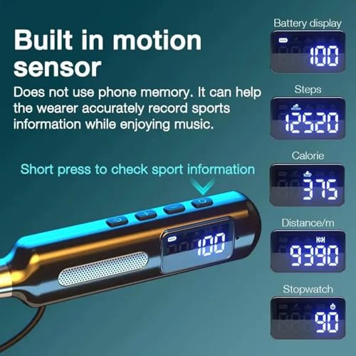 Image of iFAST Digital Display Bluetooth 5.3 Wireless Neckband Earphone with Mic | Up to 100 Hours Music Playtime |Noise Cancellation, Voice Assistance, Dual Pairing, Plug-in Cards Mode [ Black]