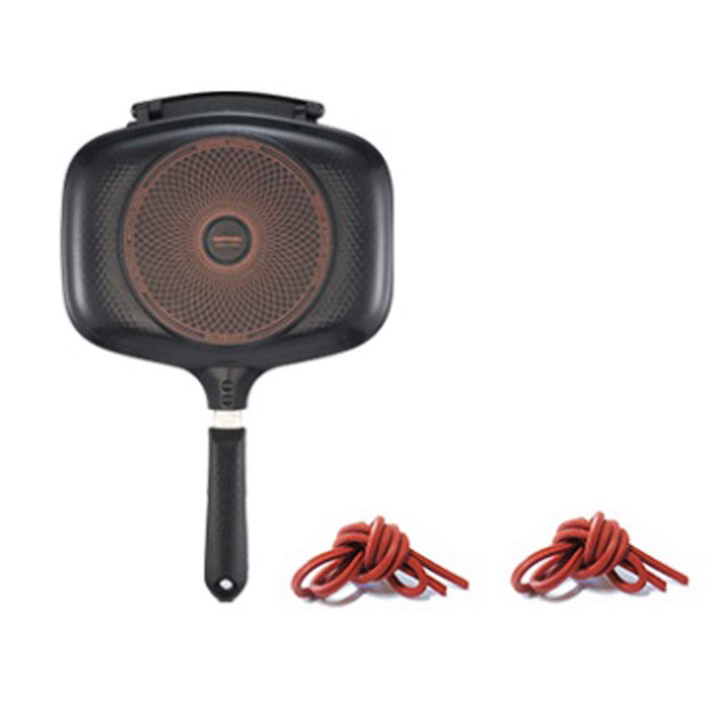 HAPPYCALL SYNCHRO IH Separable Graphene Outshell Coated Nonstick Double Pan for Baking Fish Square, Dishwasher Safe PFOA-free + Silicon Packing 2pcs