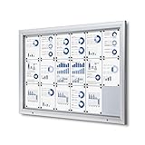 Schaukasten 18x A4, ESG Sicherheitsglas B1 Alu Infokasten wetterfest aussen 18xA4