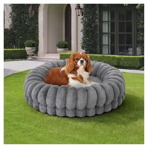 Image of BALANCE Luxury Donut Dog Bed, 24 Inches Round Dog Beds for Small Dogs Washable, Orthopedic Calming Pet Bed for Puppy and Cats with Anti-Slip Bottom (Gray)