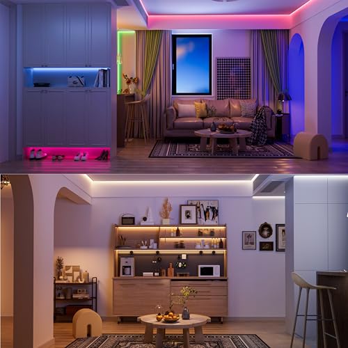 PAUTIX COB LED Strip Lights,32.8ft RGB+CCT 2700K-6500K White LED Lights,Dimmable Color Changing RGB LED Strip Light,with Remote/APP Control,for Kitchen Cabinets,Ceiling,Party DIY Lighting Projects by PAUTIX - Used condition - Image 5