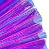ONEART Holographic Iridescent PVC Film, 40 x 135 cm Transparent Vinyl Fabric for Bags DIY Decor Projects (Neon Pink) #2