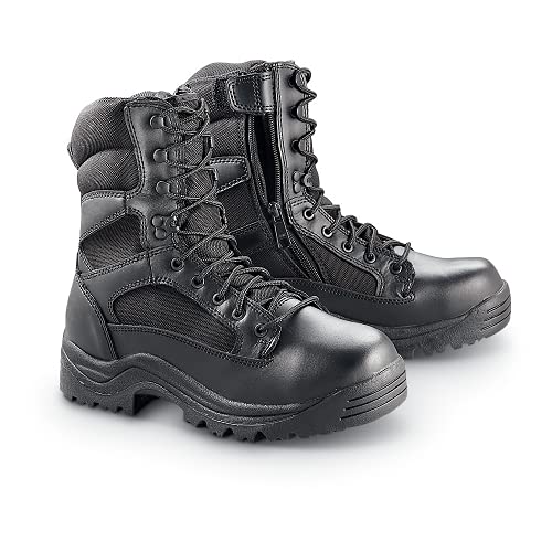 Hq Issue Men's Waterproof Classic 8" Side Zip Black Tactical Boots, Black, 11.5D (Medium) #TOP1