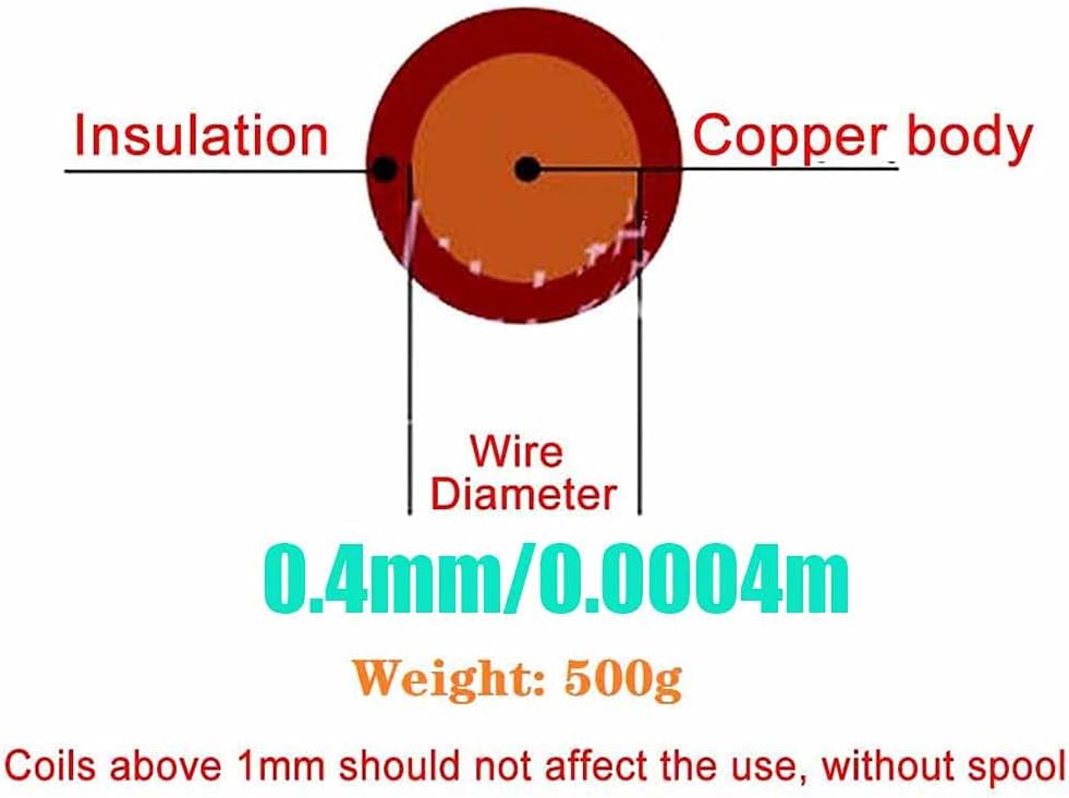 GOONSDSエナメル銅線重量500g実験室、モーター修理および装飾用巻線線,Peeling diameter 0.4mm