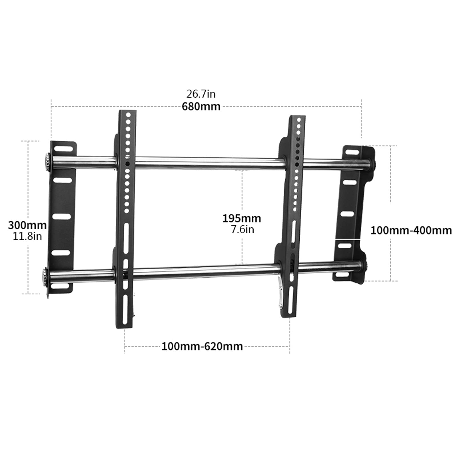 Soporte de pared para TV, soporte fijo universal de perfil bajo para televisores LCD de pantalla plana de 32 a 100 pulgadas, construcción de acero inoxidable, fácil instalación