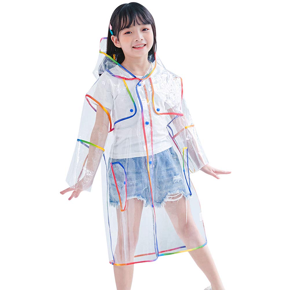 BESTonZON Poncho per Eva Trasparente e Portatile per Attività Colorato