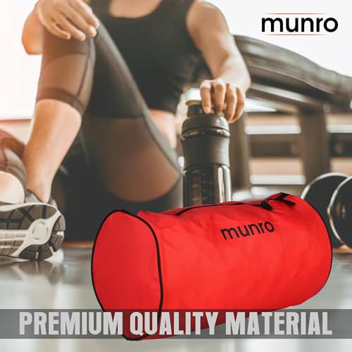 Image of MUNRO FIT PRO Lightweight Bag (RED) Gym, Unisex, Shoulder Bags for Men and Women, Fitness, Sports, Travel,Sports Kit,Duffle, Adventure Bag.