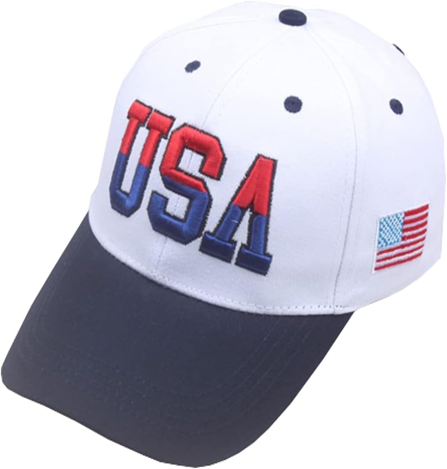 Adjustable Baseball Cap - Sports Cap for Outdoors, USA Flag Embroidery, Cotton Material