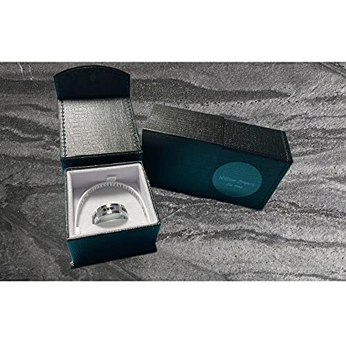 Men's Tungsten Ring Sterling Silver Wedding Band With 1/4-Carat Black Diamonds 8Mm (Sterling Silver Inlay, 10.5) #TOP3