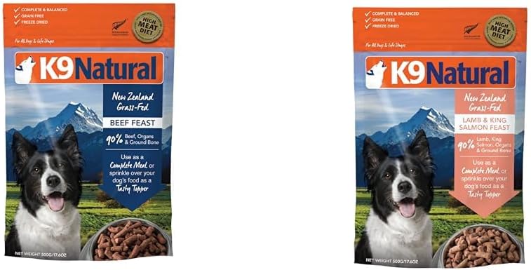 K9 Natural - Grain Free Freeze Dried Dog Food - Beef and Lamb & Salmon, 17.6oz