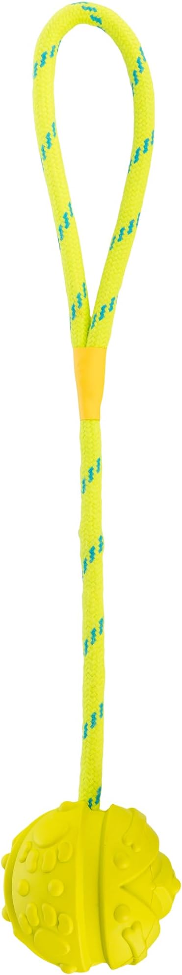 TRIXIE ball on rope made of natural rubber - floats - for tug-of-war and fetch - ø 7 ball - 35 cm rope - lime - 33482