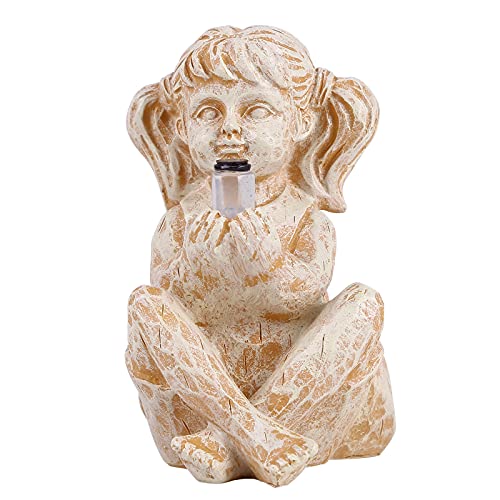 SANGSHI Gartenfiguren Solar, Gartendeko Figuren Gartendekoration Outdoor Deko Leuchtturm Deko Mikrolandschaft Geschenk Solarlampen für Außen Garten Gartenfigur Cover