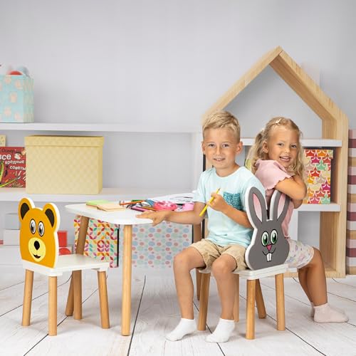 PlayPals Furniture Kindertisch 50 x 70 x 47 cm – Holztisch für Kinderzimmer | Kinder Tisch, Lern- & Spieltisch aus MDF