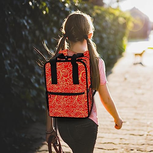 Sac à dos garçons motif nuages chinois multicolore ajustable école - 7