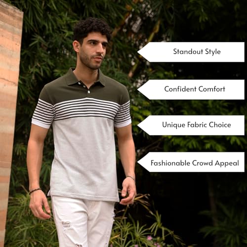 Image of fanideaz Branded Mens Half Sleeve Cotton Striped Polo T-Shirt for Mens || Polo Tshirt for Men || Branded Tshirt for Men