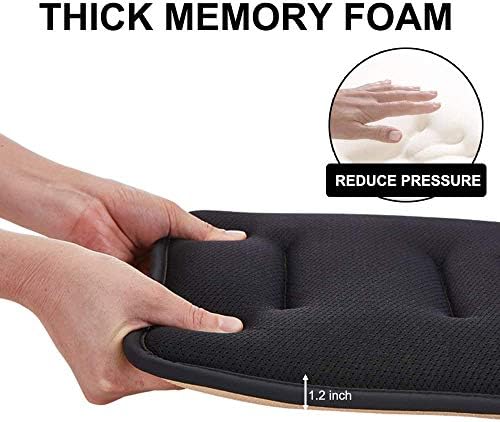 Big Hippo Kids Chair Seat Cushion with Ties,Memory Foam Nonslip Child Chair Pad,Square Small Cushion for School Chair/Kitchen Wooden Stool/Metal Breakfast Bar Stool Chair,12''x12"-1 Pack