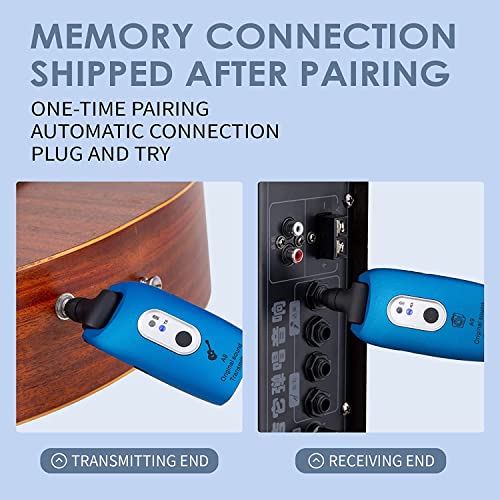 Ingpartner A9 2.4Ghz Wireless Guitar Transmitter Receiver Audio Wireless Receiver System For Electronic Instruments Guitar Bass Violin Keyboard Cordless Guitar Amplifier Low Noise Low Latency Blue #TOP4